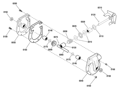Gear Case Assembly (1738604) Diagram and Parts List for 1695868-CM741450H 2010 Briggs and Stratton Snow Blower